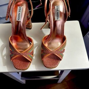 SUPER CUTE Steve Madden pink and blue pastel platform sandals